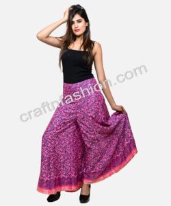 Pantalon Palazzo en soie pour femmes, parapluie, Sari, jupe ventre plat, style Boho, gitane, Ibiza, tendance, - Product Image 3
