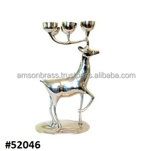 Porte-bougie décoratif fait main en argent, style renne, pour 6 bougies chauffe-plat, Pâques - Product Image 6