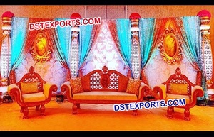 Escenario de matrimonio moderno de estilo histórico, decoración de escenarios de boda india por fabricantes de renombre - Product Image 2