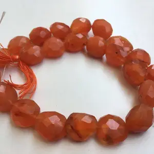 천연 오렌지 Carnelian 패싯 텀블 너겟 보석 구슬 가닥 제조 업체에서 직접 구매 도매 가격 정사이즈