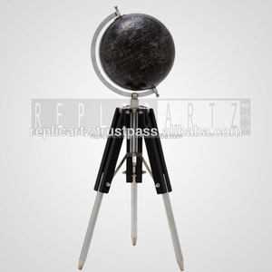 Globo terráqueo moderno negro con trípode |   Base Decorativa para Esfera Geográfica, para Oficina, Hogar, Biblioteca, Estudio y Decoración de Interiores - Product Image 3