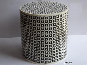 Taburete hecho a mano con incrustaciones de hueso, muebles pequeños para el hogar, personalizados, con patrones y tamaños - Product Image 5