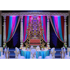 เวทีงานแต่งงานที่สวยงามด้วยดอกไม้ฉากหลังแผงแต่งงานที่ทันสมัยล่าสุดเวทีแต่งงานไฟเบอร์เสารับสัญญาณเวที - Product Image 1