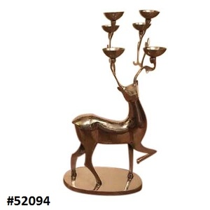 Candle Holder Deer <b>Candlestick</b> Metal Home Decor Silver Candle Stand Nickel Plated Deer Shape Candle Holder - Product Image 4