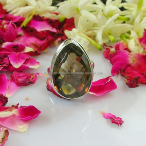 Anillo de piedras preciosas facetadas de topacio ahumado 925 anillo de plata esterlina sólida hecho a mano hermoso anillo de plata regalo joyería para regalo de boda - Product Image 1