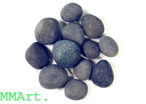 Galets de rivière MMArt de haute qualité, pierres naturelles, rugueuses, lisses, noires, polies, non polies, garantie 5 ans pour une utilisation en extérieur, en vente - Product Image 6