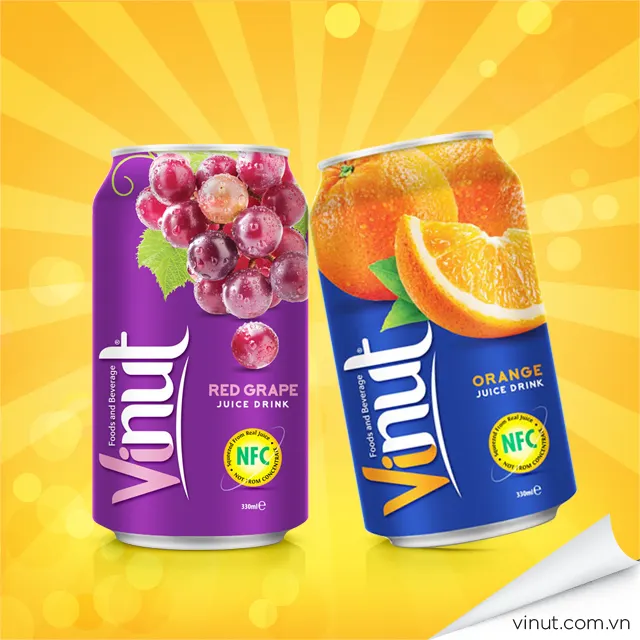 Red Grape Juice Brands in Vietnam Canned 330ml