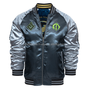 แจ็คเก็ตบอมเบอร์หนังสีน้ำเงินเข้มปรับแต่งได้สำหรับทุกเพศเสื้อโค้ทกันหนาวขนกระดุมไซส์ใหญ่พิเศษ - Product Image 2