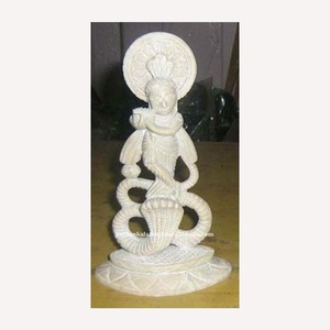 Krishna Standing On kaaliya Naag Head marble statue - Product Image 1