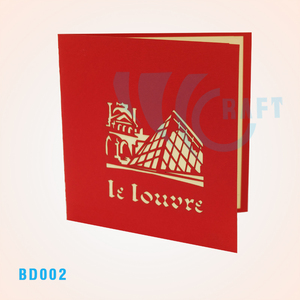 Carte de vœux 3D pop-up fabriquée à Hanoï par Viet-craft, modèle miniature en papier découpé, impression par transfert thermique, représentant la Tour du Vatican à Rome - Product Image 2