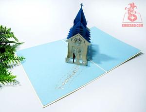 Tarjeta emergente 3D superventas al por mayor, nuevo diseño para boda, iglesia, amor, pareja, artesanía, papel, saludo, artesanía, regalo de recuerdo - Product Image 5