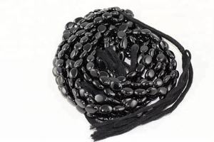 Belle 1 brin lisse forme ovale perles de pierres précieuses spinelle noir naturel qualité impressionnante pour la fabrication de bijoux faits à la main - Product Image 2