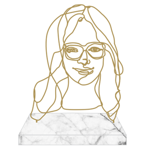 ใหม่ตกแต่งโลหะลวดใบหน้าวัตถุที่มีฐานหินอ่อน - Product Image 1