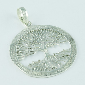 Bijoux de charme pendentif arbre de vie en argent sterling 925 - Product Image 2