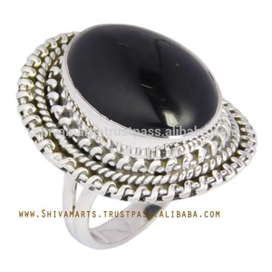 Vente en gros de bagues en argent sterling 925 avec pierres précieuses et onyx noir, bagues éternité en vermeil au design antique pour mariages, fournisseur direct - Product Image 4