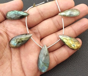 High Quality Natural Blue Fire <b>Labradorite</b> Gemstone Faceted Pear Shape Briolette Beads Jewelry Manufracture - Product Image 4