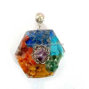 Chakra Fantaisie Orgone Guérison Octogone Pendentif Bijoux Faits À La Main De L'Inde - Product Image 1