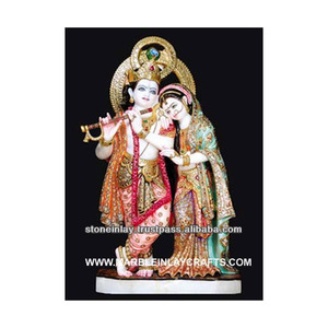 Paire Radha Krishna en marbre - Product Image 1
