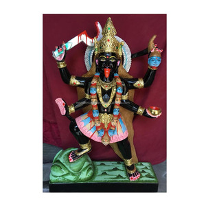 Statue Kali Maa de marbre noir pur, de couleur noire - Product Image 1