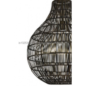 Lampe à suspension en jute noire - Product Image 3