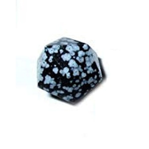 Cube de whisky en obsidienne flocon de neige de haute qualité, pierre sculptée en icosaèdre, pierre naturelle, cristal de guérison Reiki, pierre précieuse - Product Image 1
