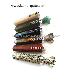 Wholesale Natural Agate <b>Crystal</b> <b>Angel</b> Carved Wand Mixed Gemstone Chakra Healing Wand Semi-Precious Stone Craft - Product Image 1