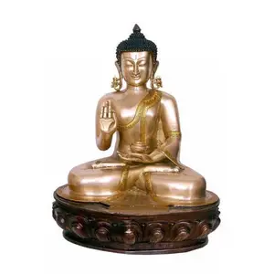 Estatua de cobre tallada a mano, oro tallado con cara pintada a mano, 7 GURU MILAREPA, precio asequible, fabrica en la INDIA