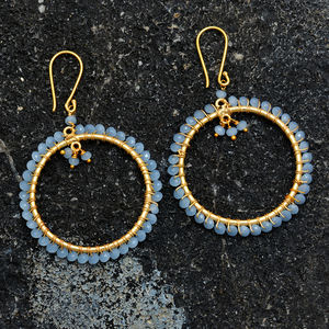 Prix de gros Bijoux en ligne Perles en argent sterling 925 Chalcédoine aqua naturelle Pierre précieuse Plaqué or Classique Pendentif Cadeau - Product Image 4