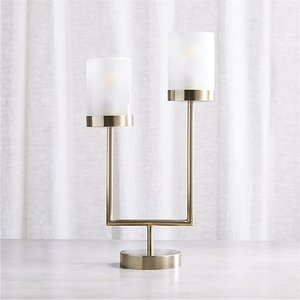 Bougeoir de pilier en laiton décoratif rond antique support moderne fait à la main pour Table de maison impression personnalisée bois et fer matériel - Product Image 1