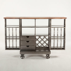 Mueble de Bar de Metal Industrial Vintage para el Hogar, Mueble de Salón de Uso General - Product Image 3