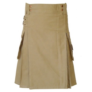 Nouveauté Kilt de travail en coton beige de haute qualité pour hommes, vendeurs de kilts de randonnée et de vêtements fétiches, exportateurs - Product Image 4