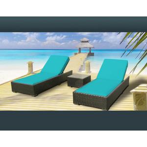 Mobilier de jardin extérieur en rotin Lit de jour confortable Chaise longue pour patio - Product Image 1