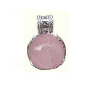 Pendentif Charme en Argent Sterling 925 et Quartz Rose, Accessoire Raffiné et Séduisant pour Femme, Idéal pour Anniversaire Unisexe - Product Image 1