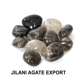 Wholesale Jilaniagate Smoky Quartz Agate Tumbled Stones 15-25mm Natural Crystal Decorative Gemstones Semi-Precious Stone <b>Crafts</b> - Product Image 2