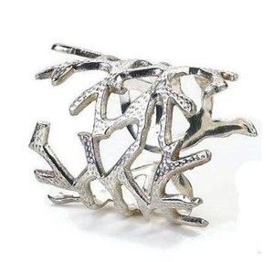 New Design Metal <b>Napkin</b> Ring for Table Centerpieces Modern Branched <b>Napkin</b> Ring <b>Silver</b> Handmade Monogrammed <b>Napkin</b> Rings - Product Image 1