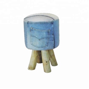 Taburete minimalista barato y único con cubierta de tela azul para muebles de sala de estar, muebles para el hogar, juego de sofás - Product Image 1