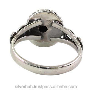 Bague de pierres précieuses Malachite, anneau en argent Sterling, Vintage, style Boho, fait à la main, pierres ovales, vertes naturelles - Product Image 4