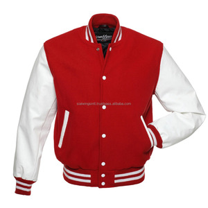 Custom Lining Sublimation Royal Blue and White Baseball <b>Jackets</b> With <b>Leather</b> Sleeve High Quality Letterman <b>Jacket</b> Manufacturer - Product Image 2