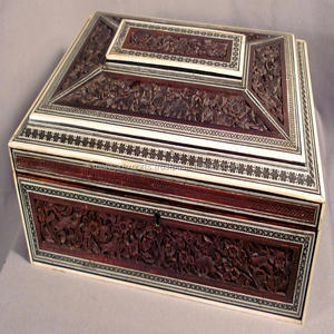 Armoire multifonctionnelle élégante et traditionnelle en bois avec incrustations de nacre, pour chambre, entrée, salon, personnalisable - Product Image 2