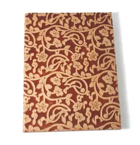 Papier fait main en coton recyclé avec couverture en relief couleur marron Journal en cuir de chèvre Tc