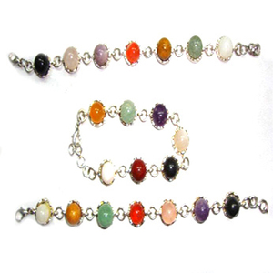 Pulsera de aleación geométrica de 7 Chakras Unisex, brazaletes de cuentas de moda clásica, cuentas de cristal de amatista de ágata para fiestas de bodas - Product Image 1