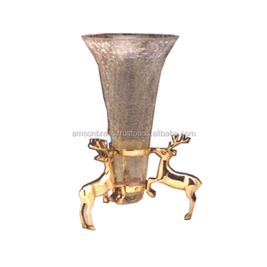 เชิงเทียนแก้วปรอทตกแต่งรูปกวางเรนเดียร์คริสต์มาส - Product Image 1