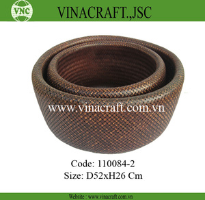 Bambu Bols gigognes à double paroi Design ange élégant Plateau de cuisine pour le stockage des fruits Tissage Artisanat Rouge Orange Panier - Product Image 2