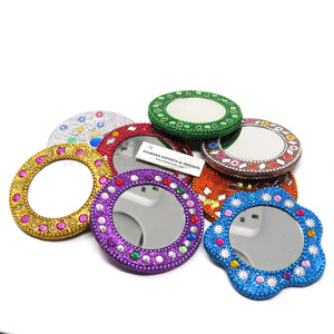 Espejo redondo de maquillaje con logotipo personalizado de moda asequible hermosos espejos para el hogar espejo compacto de bolsillo con alta calidad - Product Image 2