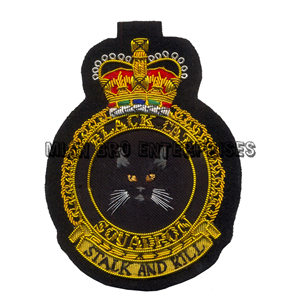 Badges/Patchs brodés 3D personnalisés faits à la main, couleurs or/personnalisées, 9 cm de haut, fils et perles en bullion, tissu feutre à coudre - Product Image 6