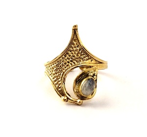 2018 naturel Arc-En-Ciel Pierre De Lune Anneau À La Main Bague En Pierre - Product Image 1