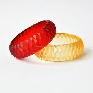 Red Transluecent Carved Resin Bakelite Bangle Etsy <b>Vintage</b> <b>Jewelry</b> - Product Image 1