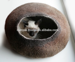 ที่นอนแมวทรงกลมทำจากขนแกะเมอริโนขายดี อุปกรณ์สำหรับสัตว์เลี้ยงในบ้านสำหรับสุนัขและแมว - เป็นมิตรกับสิ่งแวดล้อม - Product Image 6