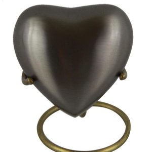 Urnes de crémation de conception en forme de coeur urnes pour animaux de compagnie de stockage de cendres humaines avec plusieurs urne coeur noir en gros avec support - Product Image 1