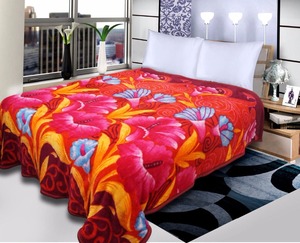 Plaids en fourrure de vison super doux d'Inde 220x240 100% polyester Motifs floraux solides et de dessins animés - Product Image 4